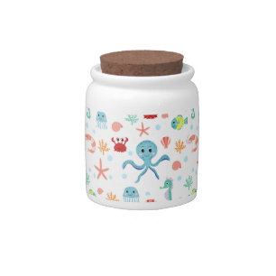 Whimsical Underwater Sea Creatures Candy Jar