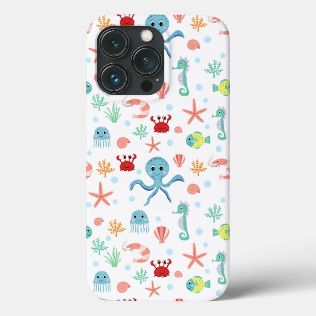 Whimsical Underwater Sea Creatures Case-Mate iPhone Case (Back)