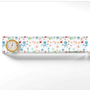 Whimsical Underwater Sea Creatures Desk Name Plate