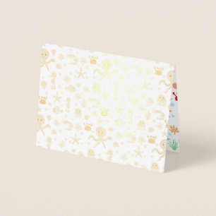 Whimsical Underwater Sea Creatures Foil Card
