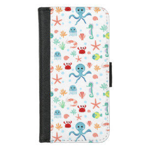 Whimsical Underwater Sea Creatures iPhone 8/7 Wallet Case