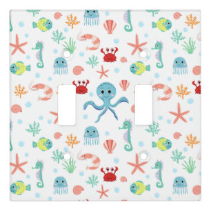 Whimsical Underwater Sea Creatures Light Switch Cover