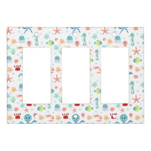 Whimsical Underwater Sea Creatures Light Switch Cover