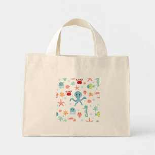 Whimsical Underwater Sea Creatures Mini Tote Bag