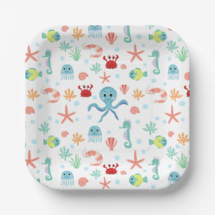 Whimsical Underwater Sea Creatures Paper Plates