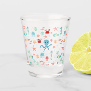Whimsical Underwater Sea Creatures Shot Glass
