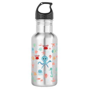 Whimsical Underwater Sea Creatures Stainless Steel Water Bottle