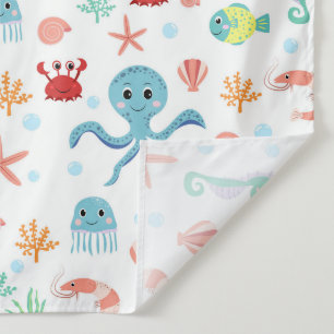 Whimsical Underwater Sea Creatures Tapestry