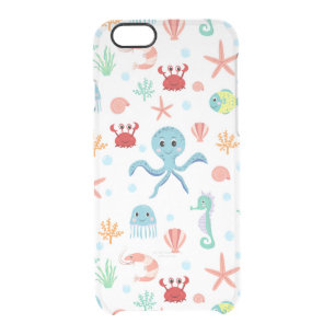 Whimsical Underwater Sea Creatures Clear iPhone 6/6S Case