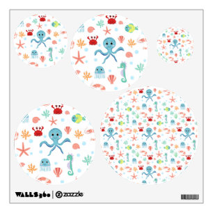 Whimsical Underwater Sea Creatures Wall Decal