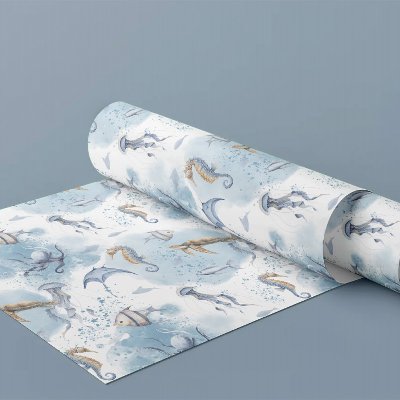 Whimsical Underwater World – Sea Creatures Pattern Wrapping Paper