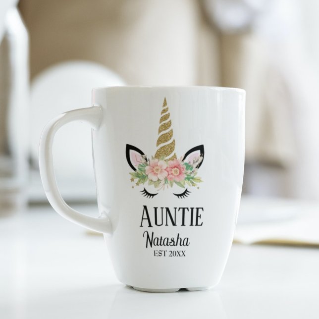 Whimsical unicorn auntie,pregnancy announcement  coffee mug (Creator Uploaded)