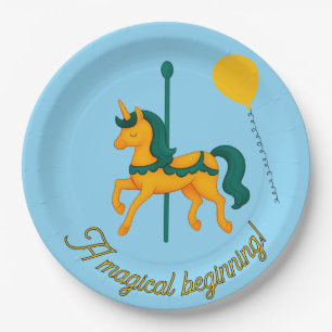 Whimsical Unicorn Baby Shower/Balloons Paper Plates