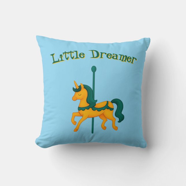 Whimsical Unicorn Baby Shower Throw Pillow (Front)