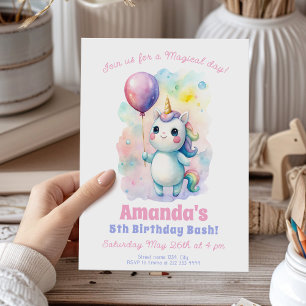 Whimsical Unicorn Birthday Celebration Invitation