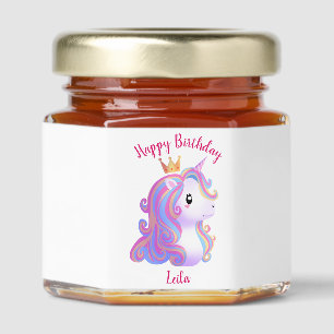 Whimsical Unicorn Birthday Honey Jar Favors