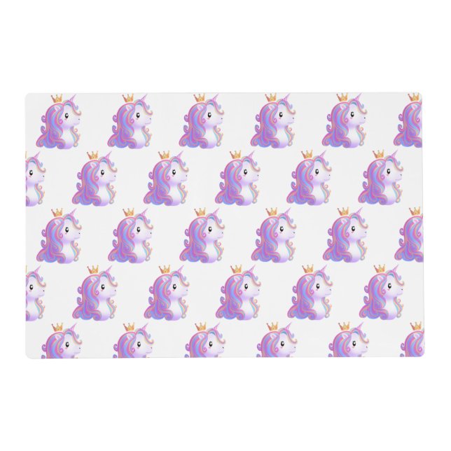 Whimsical Unicorn Birthday Placemat (Front)