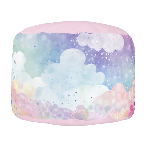 *~* Whimsical  UNICORN Colors PASTEL  AP96 Kids Pouf