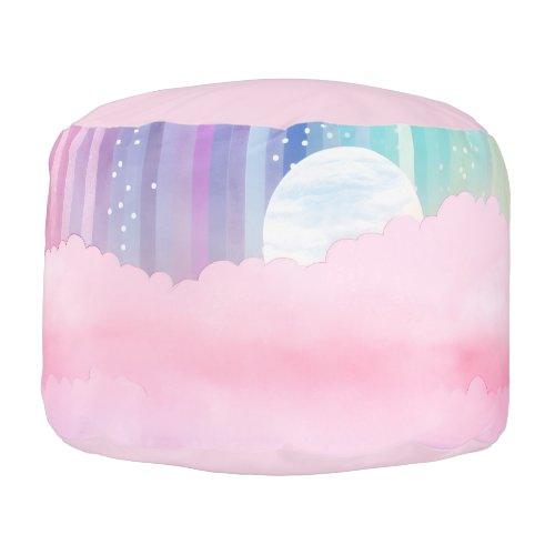 *~* Whimsical  UNICORN Colors PASTEL Kids AP96 Pouf