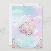 Whimsical Unicorn Moon Purple Floral Baby Shower Invitation (Back)