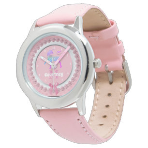 Whimsical Unicorn Pink Personalized Girls Watch