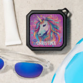 Whimsical Unicorn Portable Speaker with Name (Insitu(Beach))