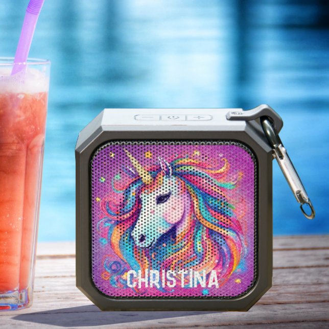 Whimsical Unicorn Portable Speaker with Name