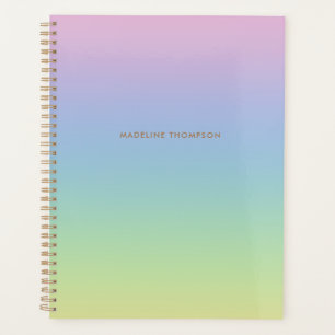 Whimsical Unicorn Rainbow Simple Name Monogram Planner