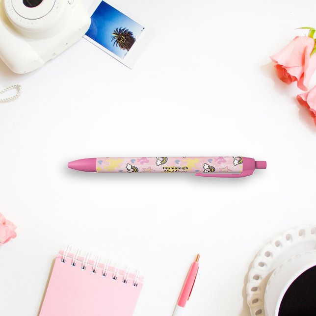Whimsical Unicorns and Rainbows Monogram Pen (Creator Uploaded)