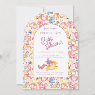 Whimsical Unicorns Baby Shower Invitation