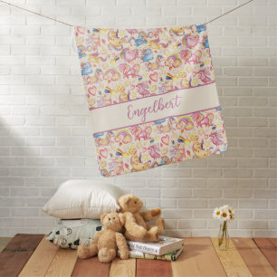 Whimsical Unicorns Burp Cloth Baby Blanket
