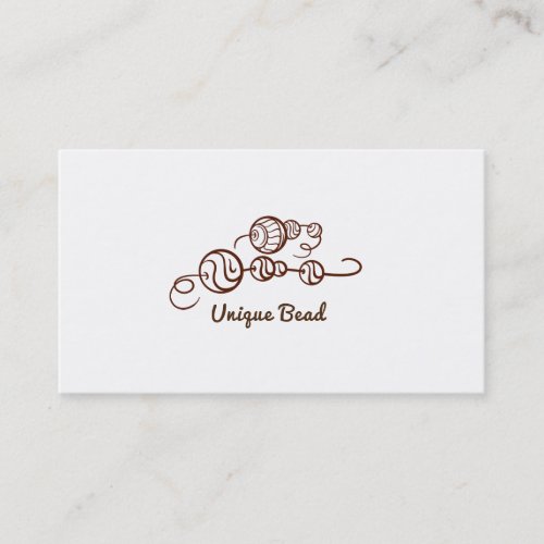 Whimsical Unique Beads on a String Bead Minimal Business Card