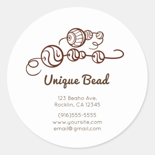 Whimsical Unique Beads on a String Bead Minimal Classic Round Sticker