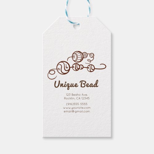 Whimsical Unique Beads on a String Bead Minimal Gift Tags
