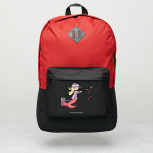 Whimsical Unique Mermaid Firefighter Personalized Port Authority® Backpack