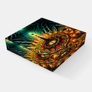 Whimsical Universes: A Fractal Symphony Collection Paperweight