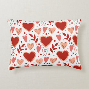 Whimsical Valentine Heart Pattern Accent Pillow