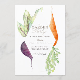 Whimsical Veggie Patch Garden Part Beet & Carrot Invitation