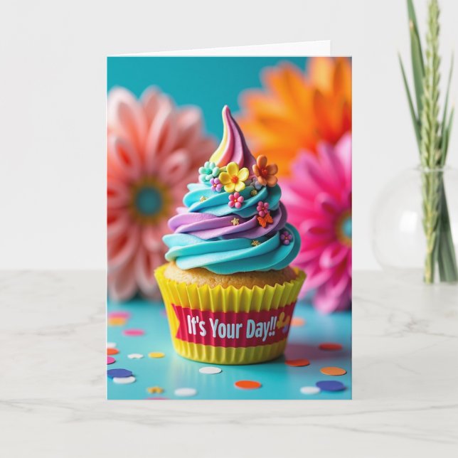 Whimsical Vibrant Birthday Card (Front)