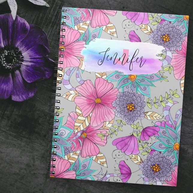 Whimsical Vibrant Colorful Watercolor Florals Notebook (Creator Uploaded)