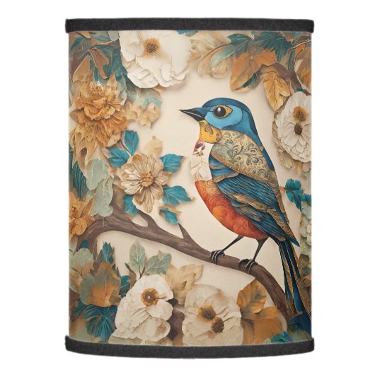 Whimsical Victorian Bird Lamp Shade (Left)