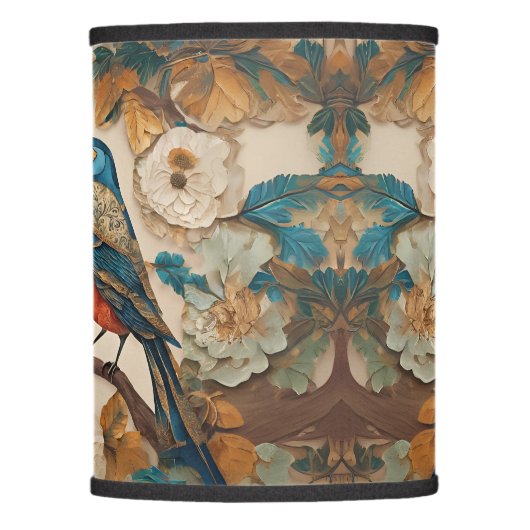 Whimsical Victorian Bird Lamp Shade (Front)