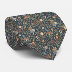 Whimsical Victorian Storybook Botanical Tea Party Neck Tie