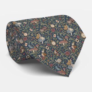 Whimsical Victorian Storybook Botanical Tea Party Neck Tie