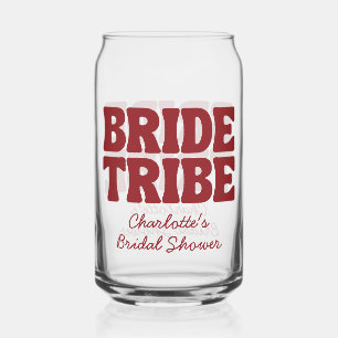 Whimsical Vino Before Vows Burgundy Bridal Shower Can Glass