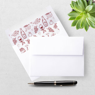 Whimsical Vino Before Vows Burgundy Bridal Shower Envelope Liner