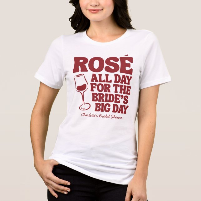 Whimsical Vino Before Vows Burgundy Bridal Shower Tri-Blend Shirt (Front)
