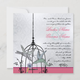 Whimsical Vintage Bird Cage Wedding Invitations