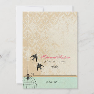 Whimsical Vintage Bird Cage Wedding Invitations