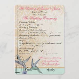 Whimsical Vintage Bird Cage Wedding Program